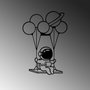 Wallity Astronaut 1 Escultura de pared de metal negra